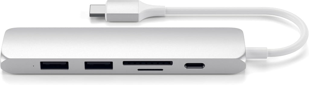 USB C Hub Slim Multiport Adapter V2 with 60W USB C PD, 4K HDMI (60Hz), Micro/Sd Card Readers, USB 3.0, for Macbook Air/Pro M5/M4, Ipad Air/Pro M5/M4, Mac Mini, Imac - Silver