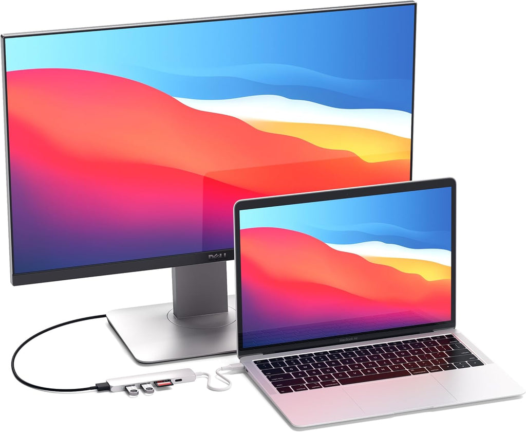 USB C Hub Slim Multiport Adapter V2 with 60W USB C PD, 4K HDMI (60Hz), Micro/Sd Card Readers, USB 3.0, for Macbook Air/Pro M5/M4, Ipad Air/Pro M5/M4, Mac Mini, Imac - Silver