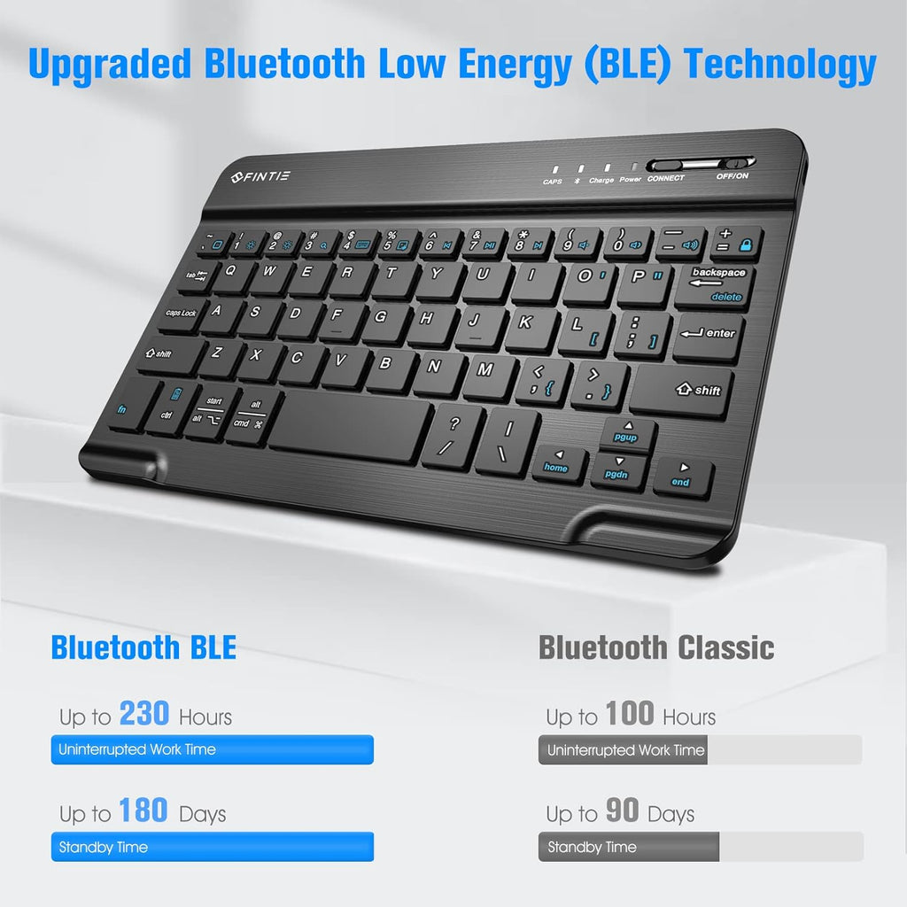 Keyboard Case for Samsung Galaxy Tab A7 Lite 8.7 Inch 2021 Model (SM-T220/T225/T227), Slim Lightweight Stand Cover with Magnetically Detachable Wireless Bluetooth Keyboard, Black