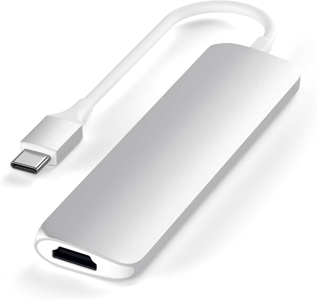 USB C Hub Slim Multiport Adapter V2 with 60W USB C PD, 4K HDMI (60Hz), Micro/Sd Card Readers, USB 3.0, for Macbook Air/Pro M5/M4, Ipad Air/Pro M5/M4, Mac Mini, Imac - Silver