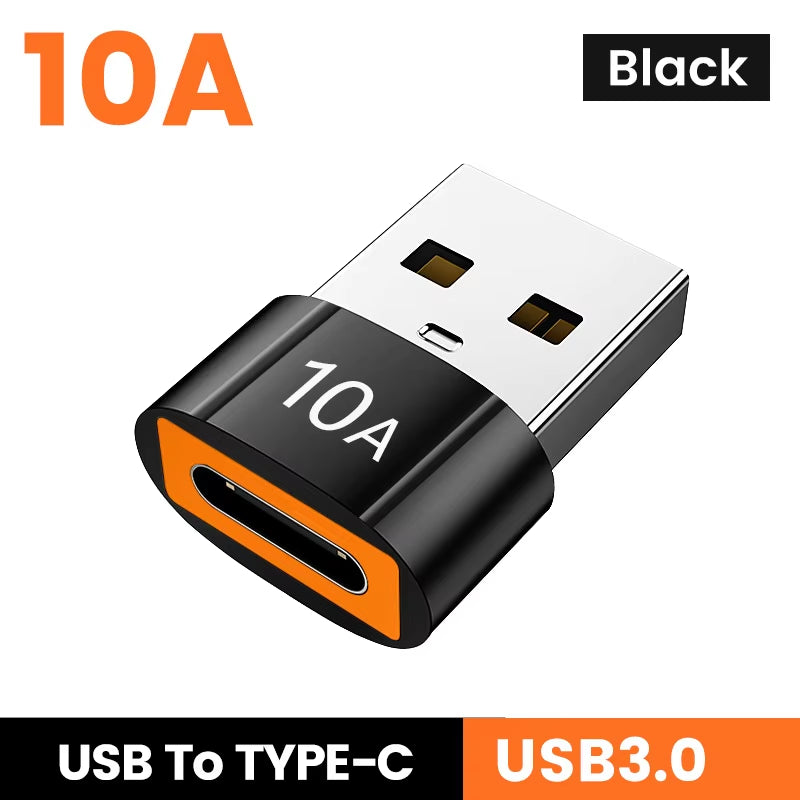 10A OTG USB 3.0 to Type C Adapter USB Female to Type C Male Fast Charging Adadpter OTG USB C for Xiaomi Samsung Laptop PC